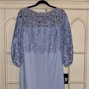 Baby blue formal dress.